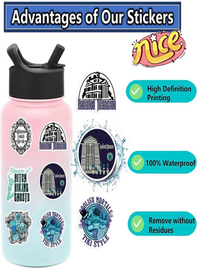 Cannity 50PCS Haunted Mansion Stickres for Kids Teens Halloween Stickers for Water Bottles Laptop Luggage Waterproof Vinyl Decals Reward Stickers (Red) - Image 2